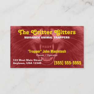 Wildlife Control Animal Trapper Business Card