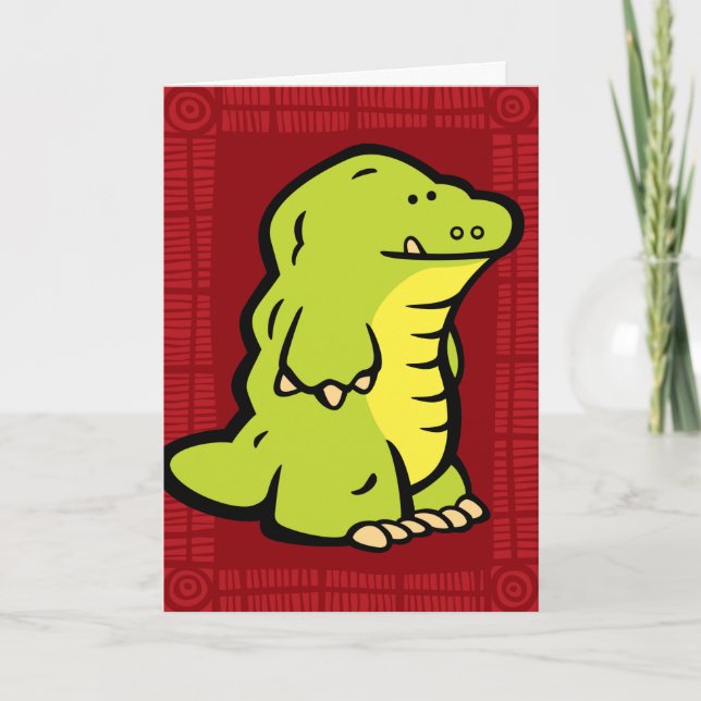 Wildlife Croc Puzzle Greeting Card (Front)