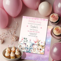 Wildlife Cute Animals Pink Birthday Party