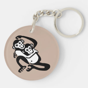 Wildlife - Cute BONOBO - Chimpanzee - Nature - Keychain