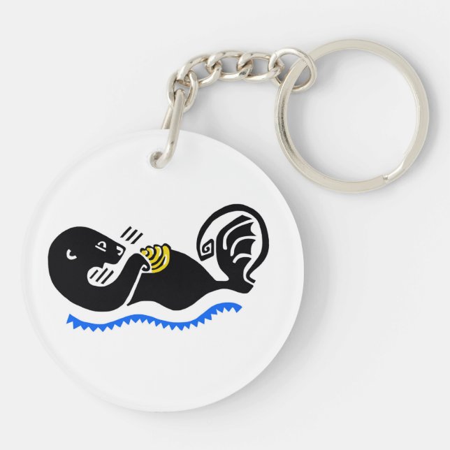 Wildlife - Cute Sea OTTER- Nature - Keychain (Back)