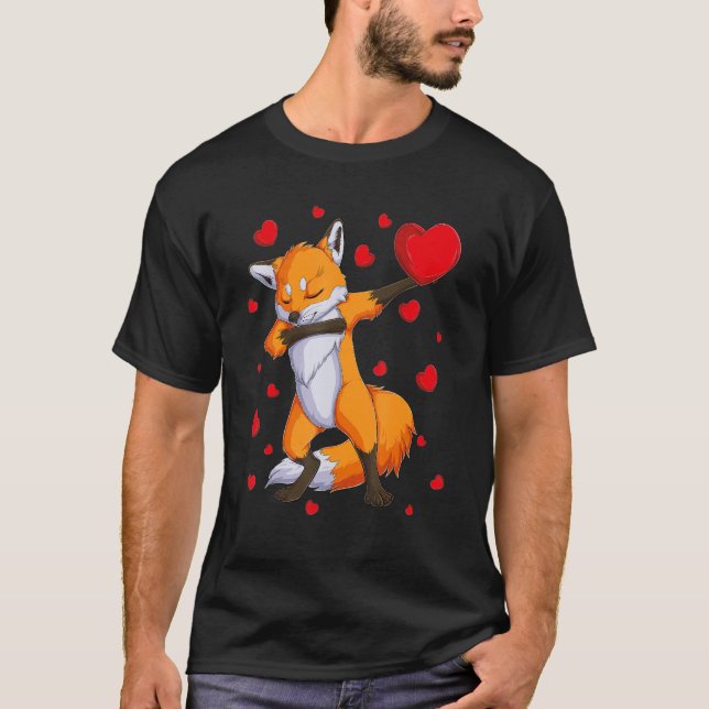 Wildlife Dab Animals Dabbing Fox Valentine's Day k T-Shirt (Front)