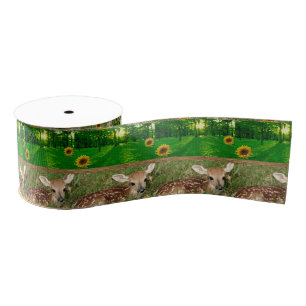 wildlife deer ribbon grosgrain ribbon