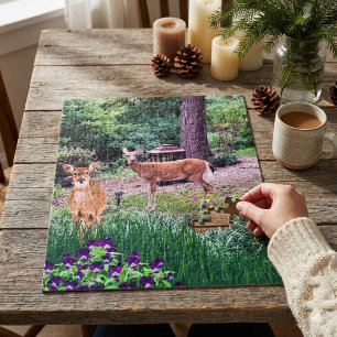 Wildlife Doe Deer Photo Collage Jigsaw Puzzle