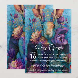 Wildlife Dreams Silver Rabbit Design Invitation