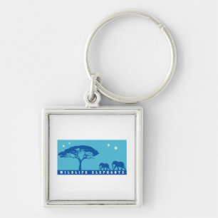 Wildlife Elephants Keychain
