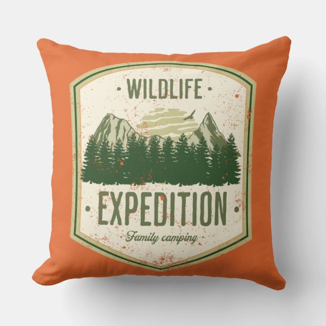 WildLife Expedition Outdoor Summer Vacation Family Throw Pillow (Front)