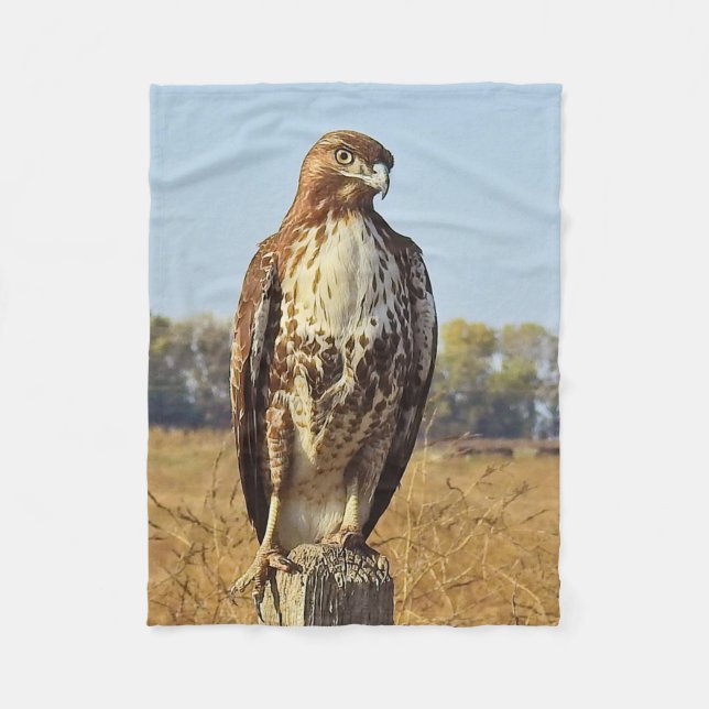 Wildlife, fleece blanket, birds, red tailed hawk blanket (Front)