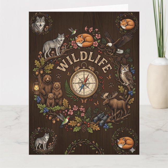 "Wildlife" Forest Adventure Illustration Card (Front)