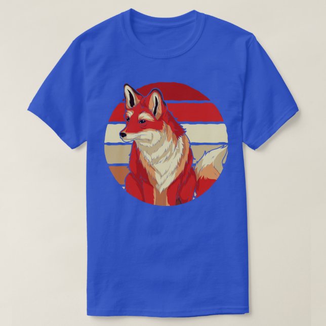 Wildlife Fox Lover Forest Animal Retro Fox T-Shirt (Design Front)