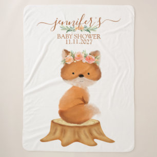 Wildlife Fox with Flower gift for mom to be Sherpa Blanket