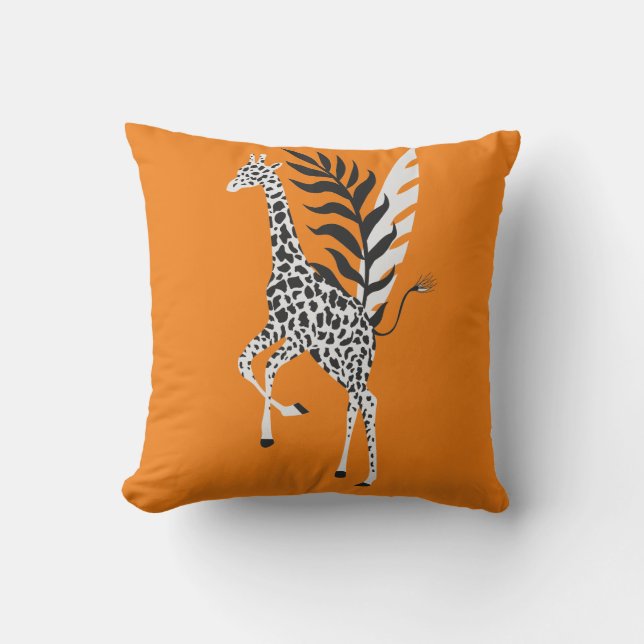 wildlife friendship - Orange Giraffe cushion (Front)