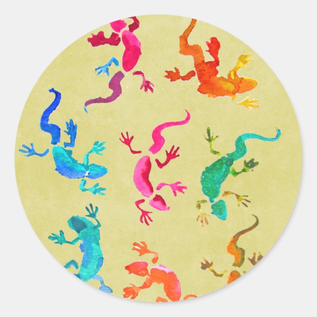 Wildlife gecko reptile eco nature classic round sticker (Front)