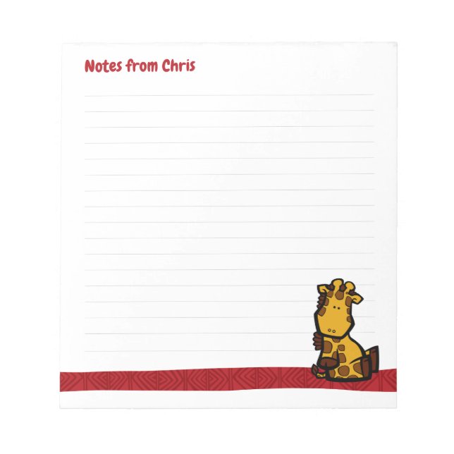 Wildlife Giraffe Note Pad (Front)