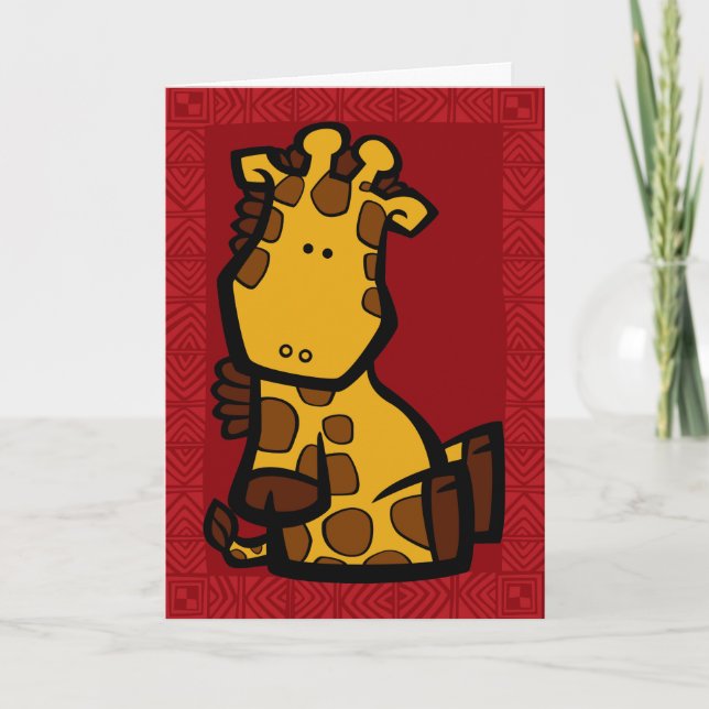 Wildlife Giraffe Puzzle Greeting Card (Front)