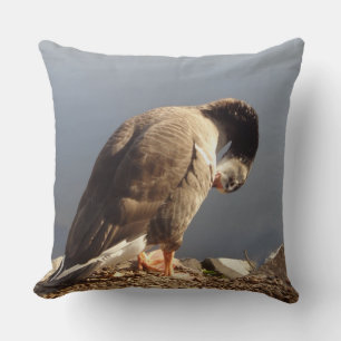 Wildlife Goose Namaste Greeting Bows Head, Pillow