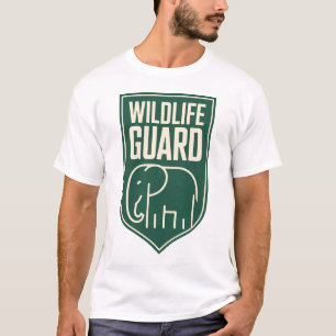 "Wildlife Guard" Minimalist Elephant Shield Emblem T-Shirt