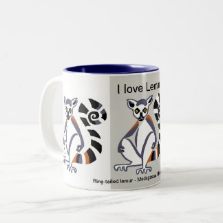 Wildlife -  I love LEMURS - Nature - Two-Tone Coffee Mug