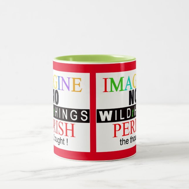 Wildlife - IMAGINE -Endangered animals -  Two-Tone Coffee Mug (Center)