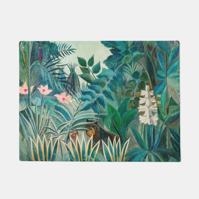 Wildlife in Tropical Jungle Painting Doormat (Front)