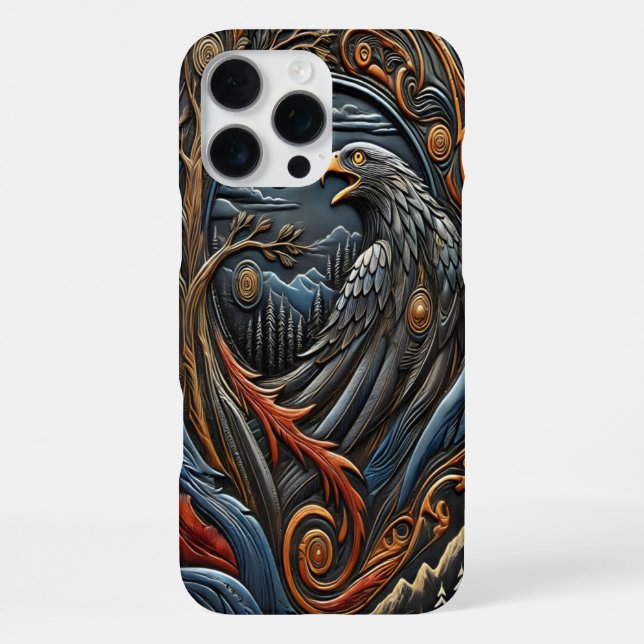 Wildlife-Inspired Eagle Artwork iPhone Case (Back)