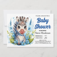 Wildlife Joyful Adventure Zebra Boy Baby Shower