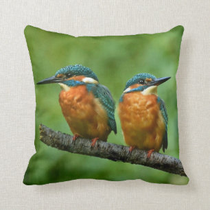 Wildlife Kingfisher Photo Throw Pillow