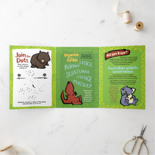 Wildlife Kookaburra Puzzle Greeting Card Trifold 