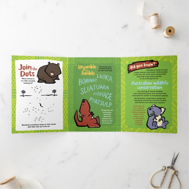 Wildlife Kookaburra Puzzle Greeting Card Trifold  (Inside)