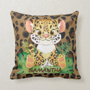 Wildlife  leopard Baby  Throw Pillow