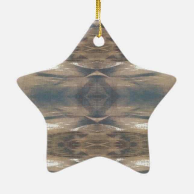 Wildlife Leopard Wild Animal Pattern Brown Black Ceramic Ornament (Back)