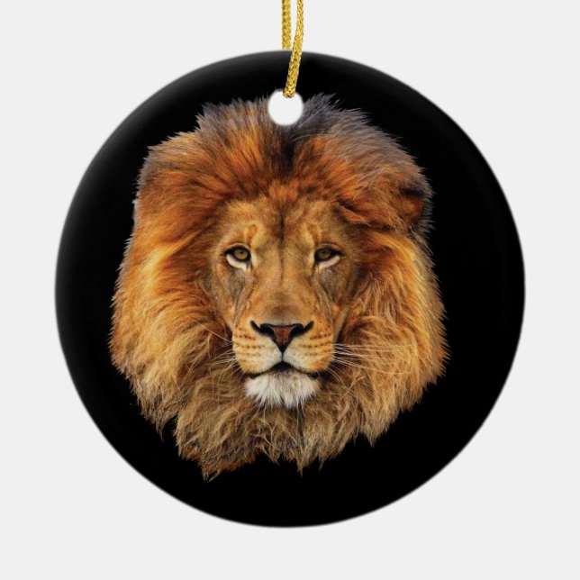 Wildlife Lion from Africa Tote Bag Ceramic Ornament (Front)