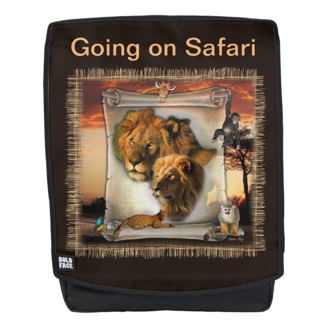 Wildlife Lions from Africa Backpack (Front)
