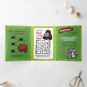 Wildlife Lizard Puzzle Greeting Card Trifold