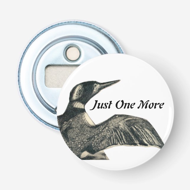 Wildlife Loon Bottle Opener, Pocket size Bottle Opener (Front)