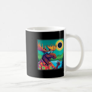 Wildlife Moose Watching Solar Eclipse Coffee Mug