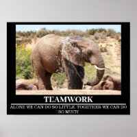 Wildlife Motivational Posters Elephant Teamwork