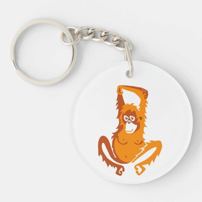Wildlife - ORANGUTAN -Ape - Primate - Nature Keychain (Front)