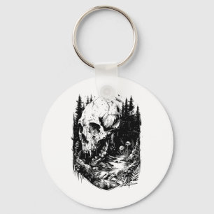 Wildlife Outdoors Nature Retro Forest Keychain