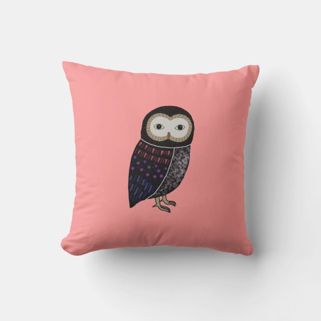 Wildlife Owl Woodland Cute Funny Wild Owl Graphic Throw Pillow (Front)