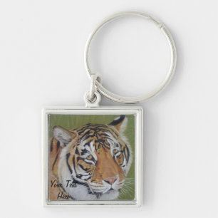 wildlife picture of big cat tiger  keychain
