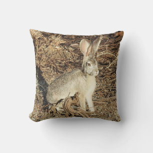 Wildlife pillow, jackrabbit  throw pillow