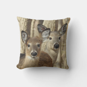 Wildlife pillow, whitetail deer, nature, animals throw pillow