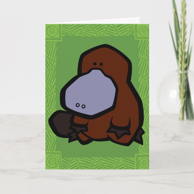 Wildlife Platypus Puzzle Greeting Card (Front)