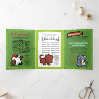 Wildlife Platypus Puzzle Greeting Card Trifold 