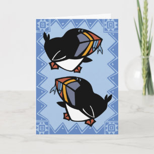 Wildlife Puffins Puzzle Greeting Card