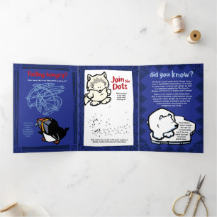 Wildlife Puffins Puzzle Greeting Card Trifold