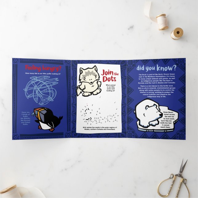 Wildlife Puffins Puzzle Greeting Card Trifold (Inside)