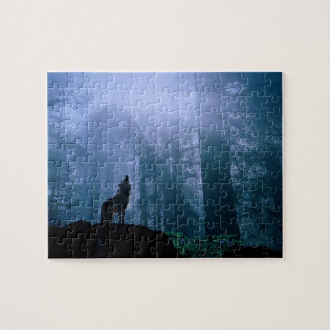 Wildlife Puzzle-Deep Woods Wolf Jigsaw Puzzle (Horizontal)