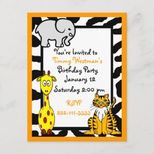 Wildlife Safari Birthday Invitation